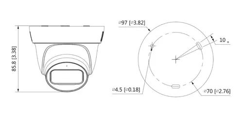 CAMARA DAHUA HAC-HDW1200TLP-A-0360-S4 | 2Mpx | Domo | 3.6mm | MICROFONO | METAL + Plastica · Imagen 3