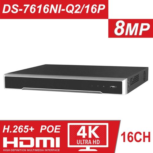 NVR 16CH HIKVISION DS-7616NI-Q2/16P | 16 POE 150w | 160Mbps | 2x SATA | H.265+ | camaras hasta 8Mpx · Imagen 2