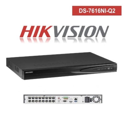 NVR 16CH HIKVISION DS-7616NI-Q2/16P | 16 POE 150w | 160Mbps | 2x SATA | H.265+ | camaras hasta 8Mpx · Imagen 3