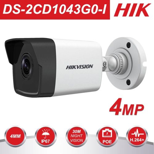 CAMARA IP HIKVISION DS-2CD1043G0-IP | 4Mpx | Bullet | 2.8mm | Metal + Plastico | Exterior | 30mtrs IR | h265+ | POE · Imagen 2