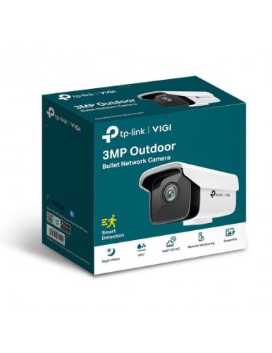 CAMARA IP TP-LINK VIGI C300HP-4 | 3Mpx | BULLET EXTERIOR | H.265+ | ONVIF | POE | DETECCION INTELIGENTE