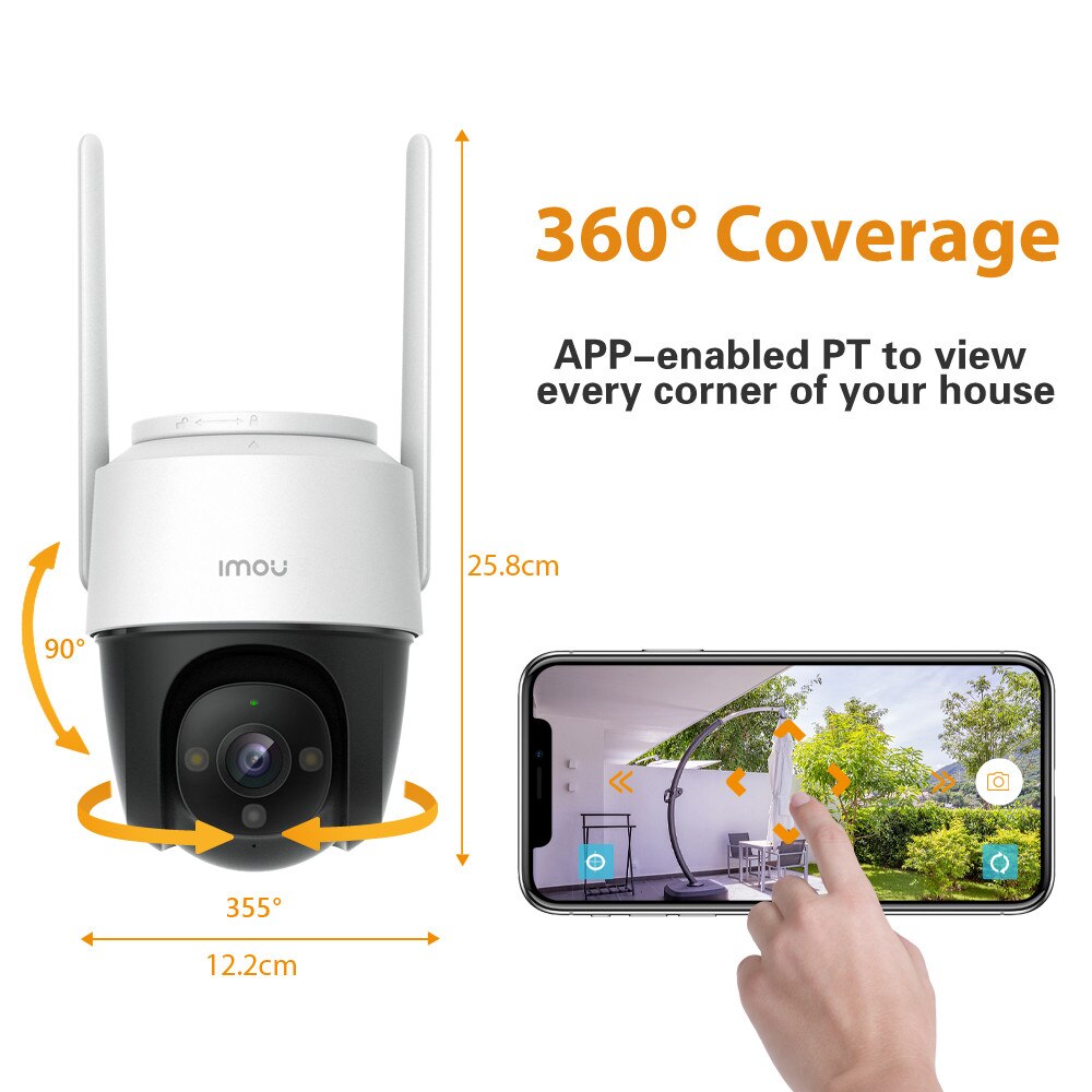 CAMARA IP WIFI IMOU IPC-S22FP-036B CRUISER - 2MPX - Wifi -  FULL COLOR - WIZSENSE - POE - MICRO SD - H.265 - AUDIO DOBLE VIA - DOMO PTZ - 3.6mm - MICROFONO by DAHUA