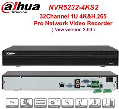 NVR 32CH DAHUA DHI-NVR5232-4KS2 Pro | Wizsense | IN/OUT Alarma | 320 Mbps | 4K | Dewarping | SMD Plus | Perimetral | Reconocimiento Facial | ANPR | Conteo de Personas | crowd distribution aglomeramiento de personas | Mapa de Calor | H.265 | Thermal · Imagen 2