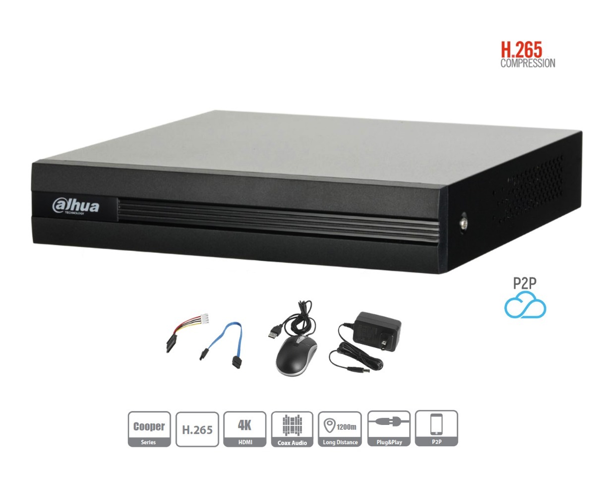 DVR 8CH DAHUA DH-XVR1B08-I - WizSense Inteligencia - Audio Coax - Hasta 10CH IP - 1 HDD - H.265 - 8CH - 1080N · Imagen 3
