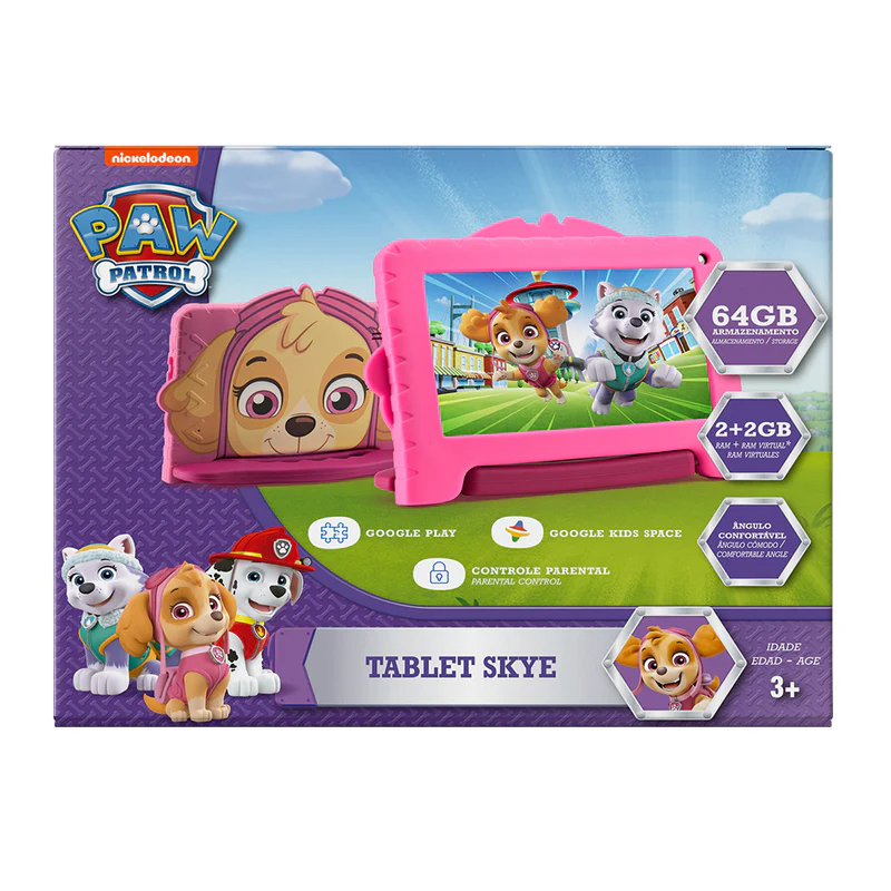 TABLET MULTILASER PAW PATROL SKYE | 64GB | 2GB | QUAD CORE | WI-FI | 2MP | 7 PULGADAS	