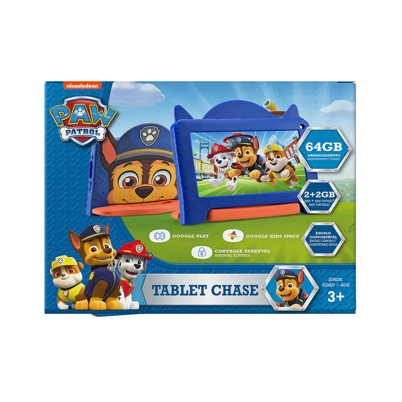 TABLET MULTILASER PAW PATROL CHASE | 64GB | 2GB | QUAD CORE | WI-FI | 2MP | 7 PULGADAS	