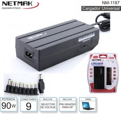 CARGADOR NOTEBOOK UNIVERSAL NETMAK 1187 90W