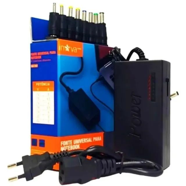 CARGADOR NOTEBOOK UNIVERSAL INOVA KV-7007.  cable de 220v  patas redondas


