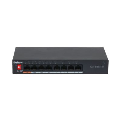 SWITCH POE DAHUA DH-PFS3008-8ET-60-V2 | 8 PUERTOS 10/100MBPS | 4 POE 60W TOTAL | HI POE | WATCH DOG | DISTANCIA HASTA 250M EN MODO EXTENDIDO | METALICO