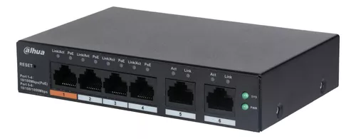 SWITCH DAHUA DH-CS4006-4ET-60 | 4 Puertos POE y HiPOE | 6 Puertos | Administrable Cloud