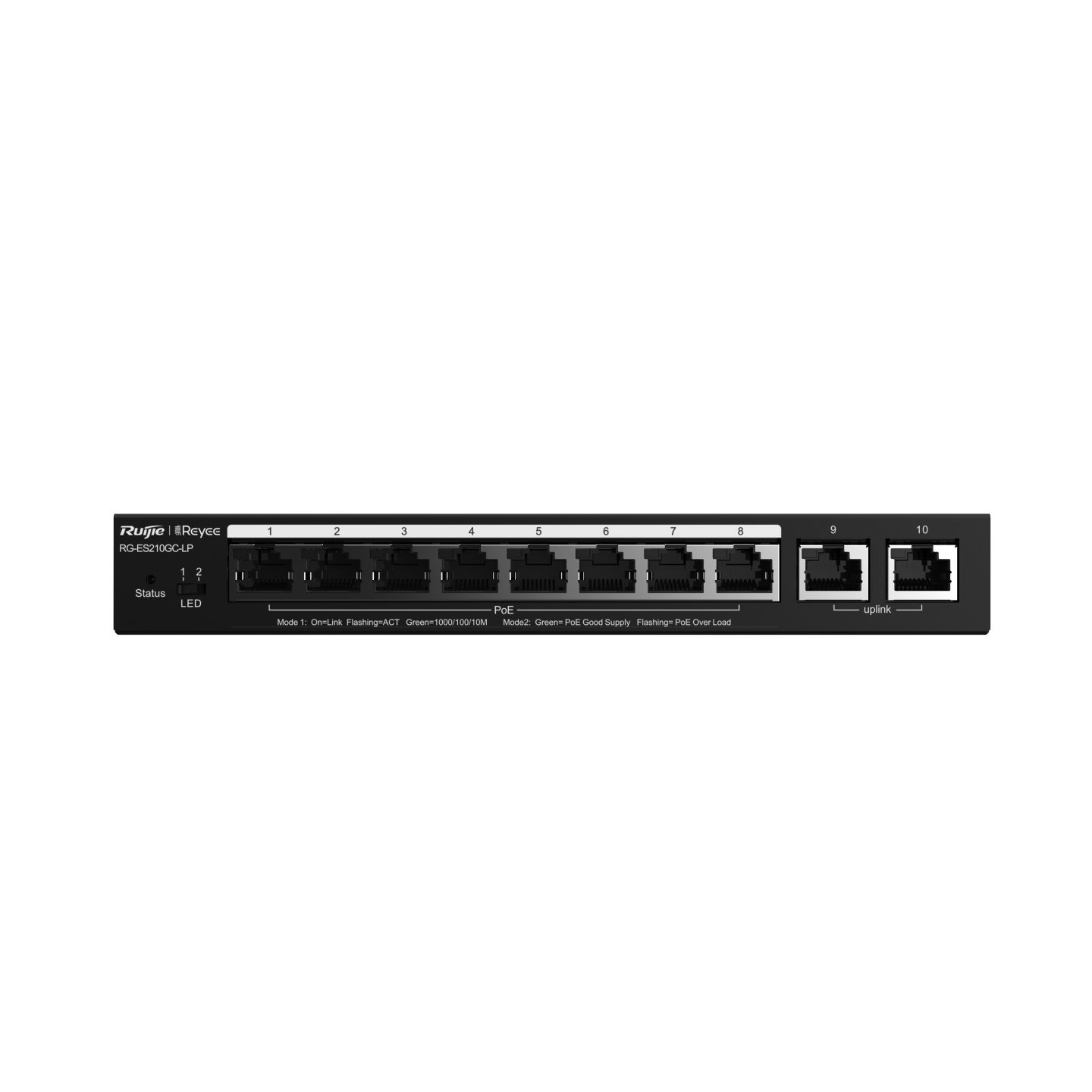 SWITCH RUIJIE REYEE RG-ES210GC-LP GIGABIT 10 PUERTOS | 8 POE