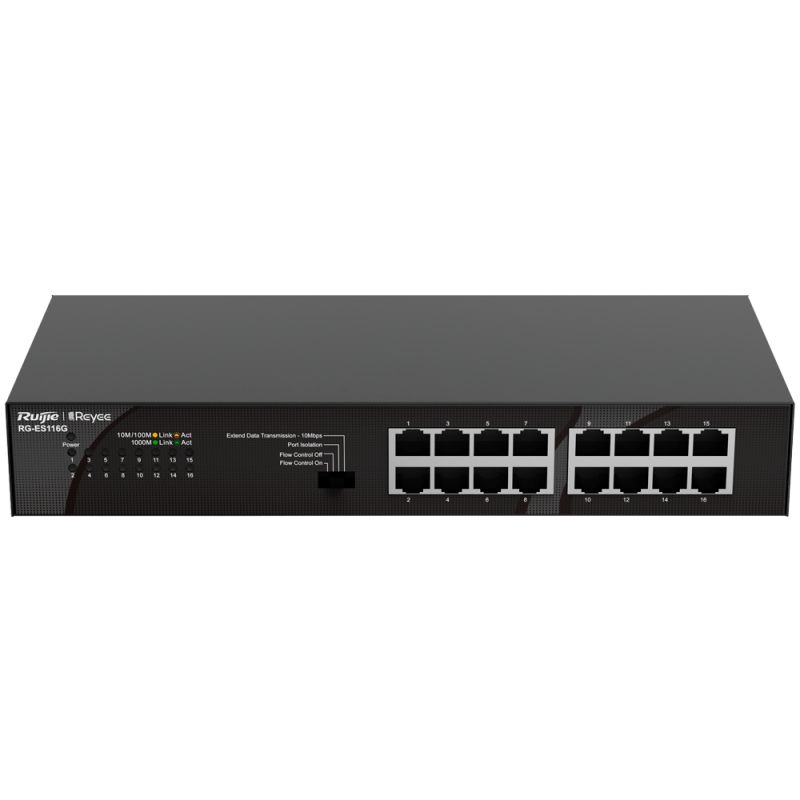 SWITCH RUIJIE REYEE RG-ES116G | 16 Puertos | Gigabit | Metalico