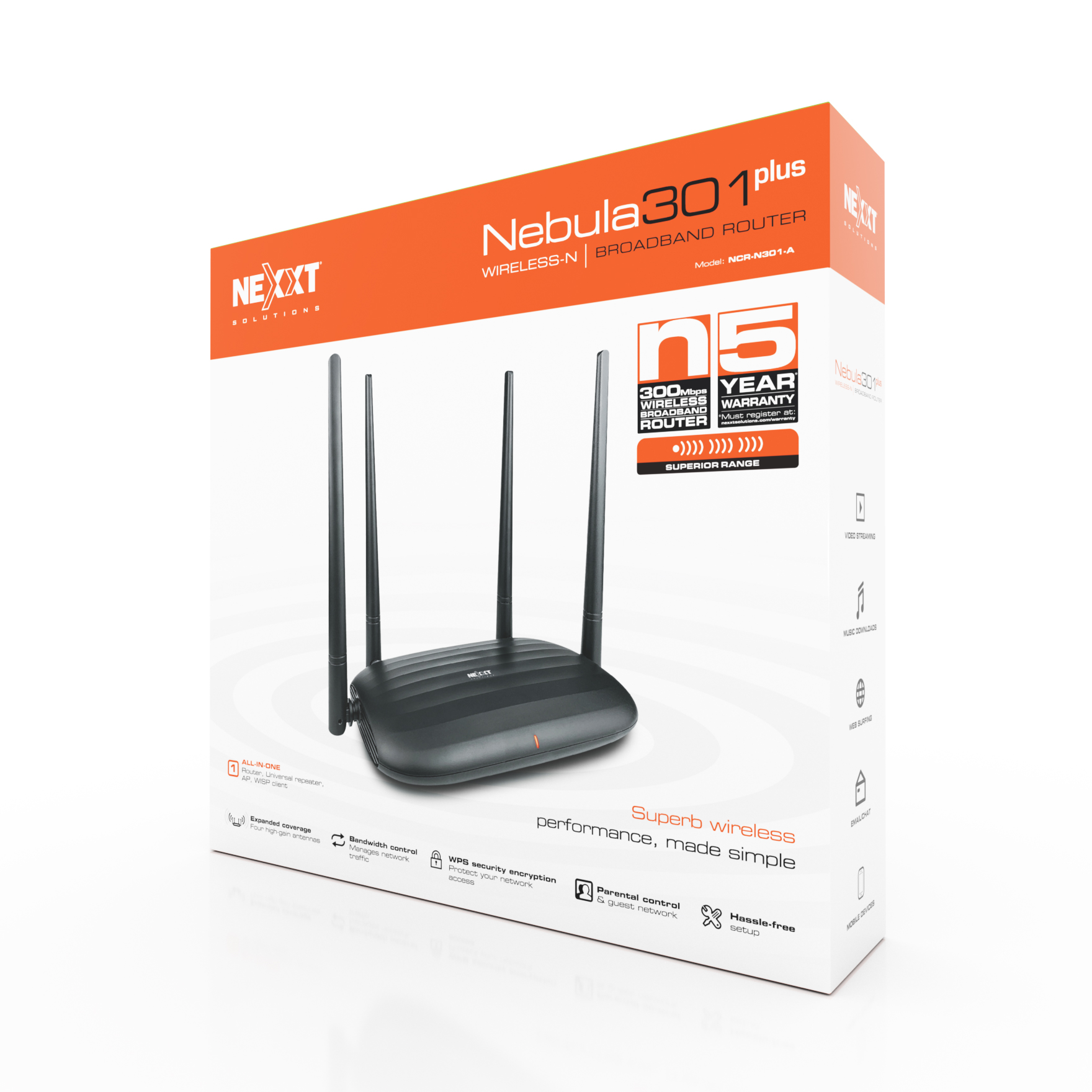 ROUTER WS NEXXT NEBULA 301 PLUS NCR-N301-A	

