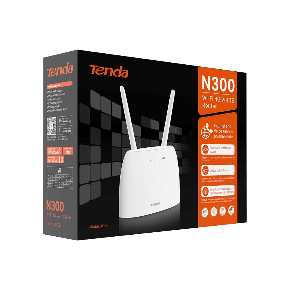 ROUTER WIFI TENDA 4G06 N300 4G LTE	