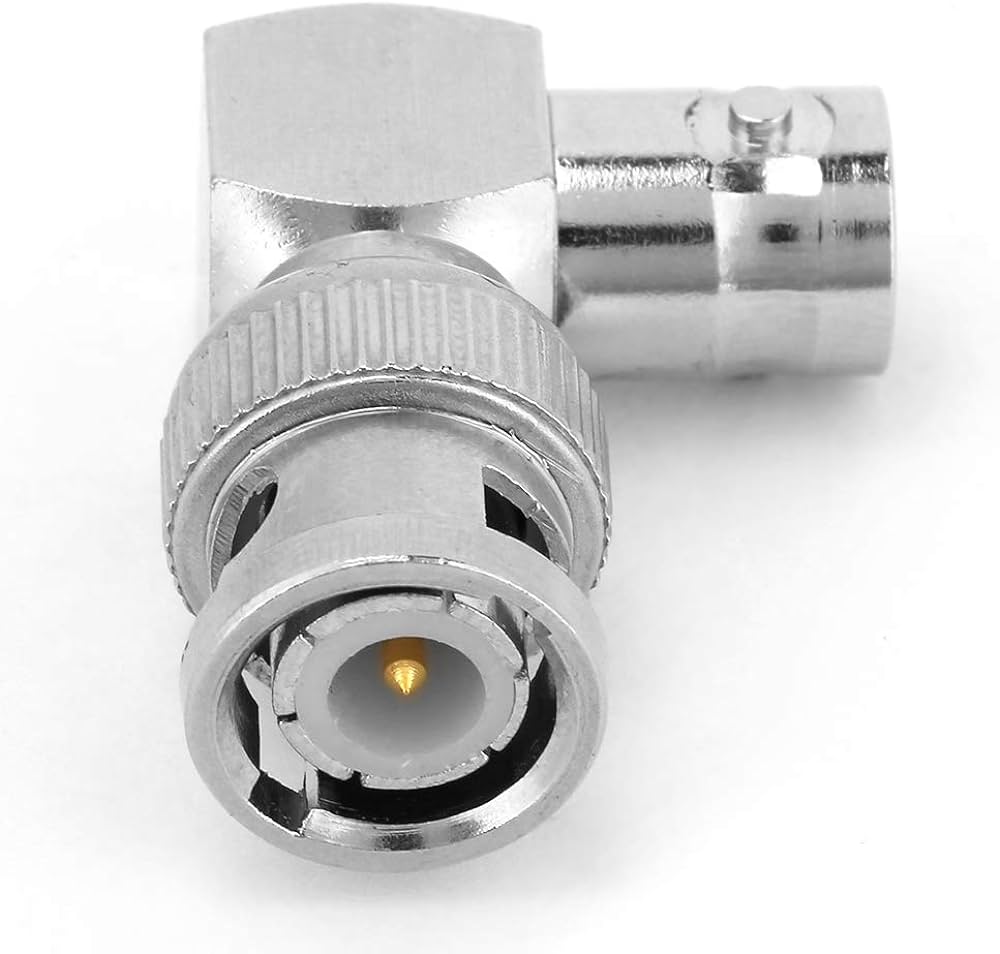 ADAPTADOR BNC MACHO A BNC HEMBRA IMPEDANCIA 50 OHMS METAL 90º