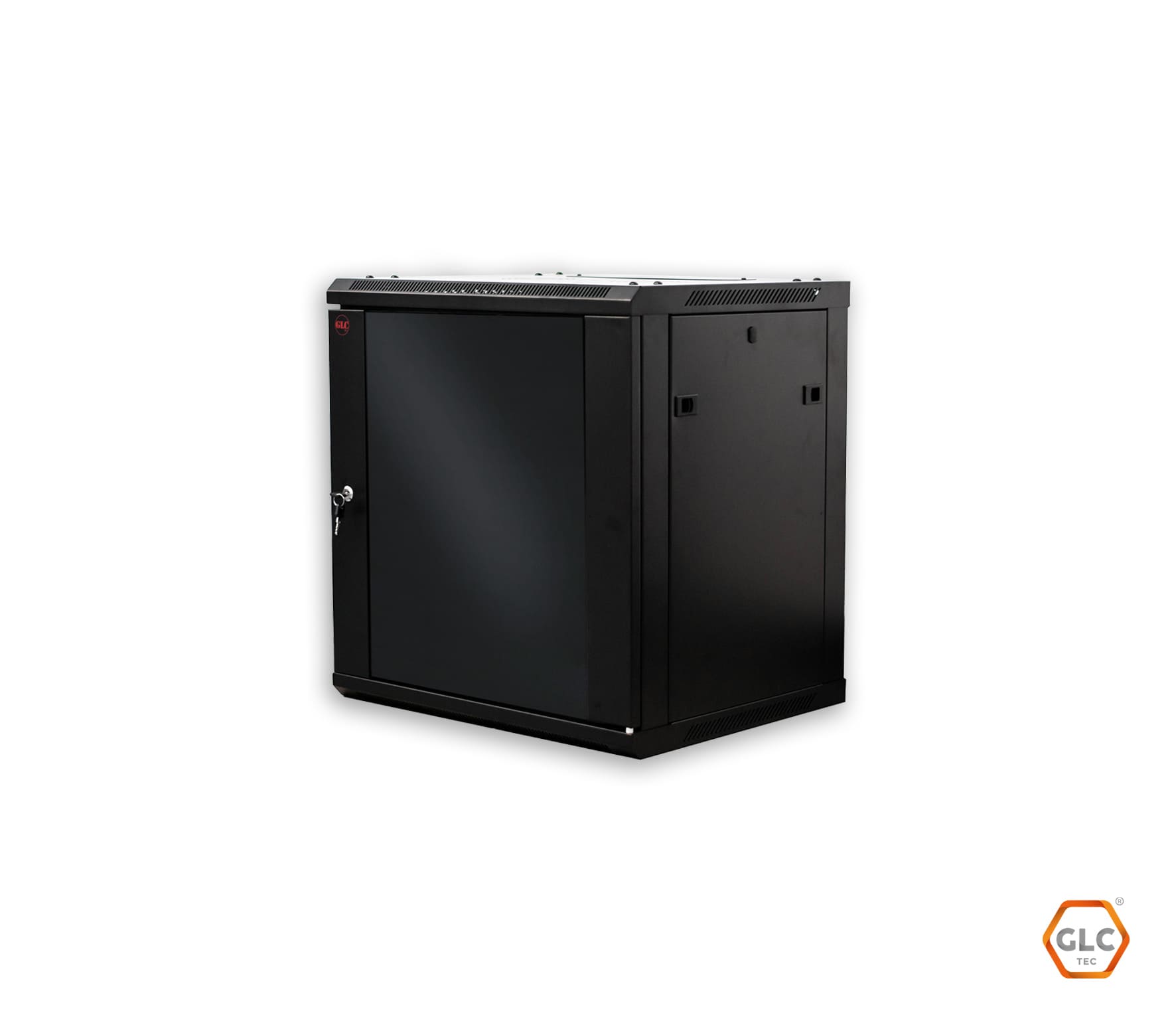 RACK ECO MURAL GLC 9 UNIDADES 19 450mm con Puerta Cristal Desarmado GLC-ECOMURAL-9U450