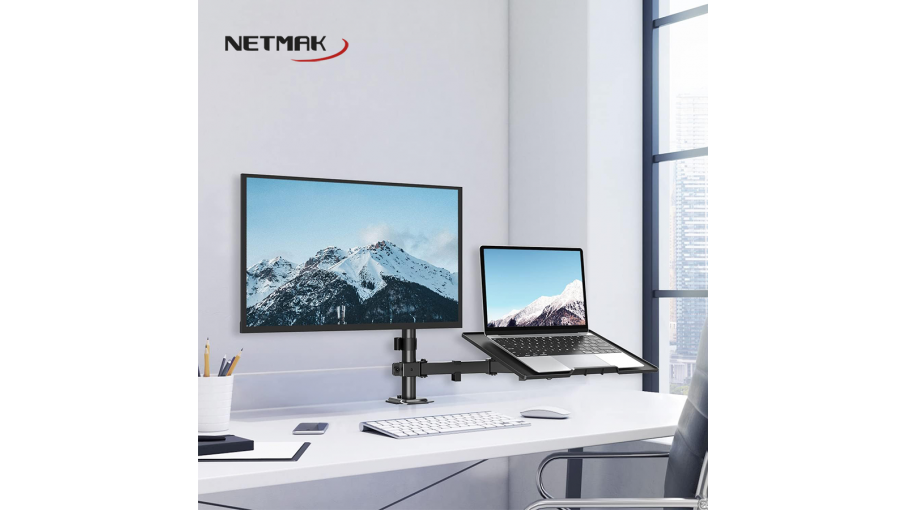 SOPORTE PARA MONITOR/NOTEBOOK NETMAK 2 BRAZOS ARTICULADO MONITOR DE 13 A 32 Y NOTEBOOK HASTA 17 NM-ST26	 · Imagen 2