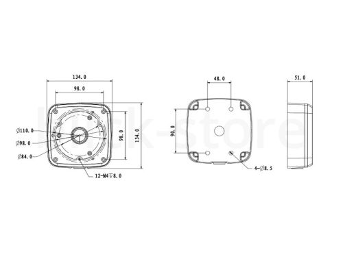 CAJA ESTANCA DAHUA PFA123 - JUNCTION BOX3 PARA CAMARA BULLET · Imagen 3