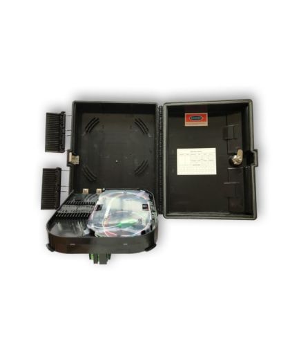 CAJA NAP EXTERIOR FTTH 2X16 GLC-FDB-001-02 COMPLETA ( 1 splitter 1x8 conect. SC/APC + 16 adapt. SC/APC) NEGRA FIBRA OPTICA ODF · Imagen 2