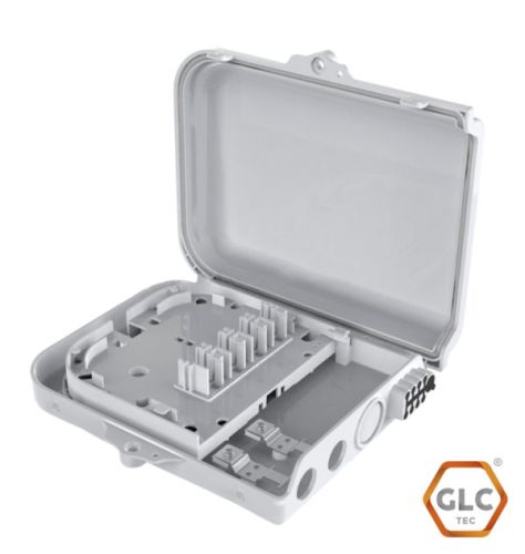 CAJA NAP EXTERIOR FTTH 2X8 GLC-FDB-002-01 (+ 1 splitter 1x8 conect. SC/APC + 9 adapt. SC/APC) BLANCA FIBRA OPTICA ODF · Imagen 2