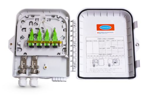 CAJA NAP EXTERIOR FTTH 2X8 GLC-FDB-002-01 (+ 1 splitter 1x8 conect. SC/APC + 9 adapt. SC/APC) BLANCA FIBRA OPTICA ODF · Imagen 3