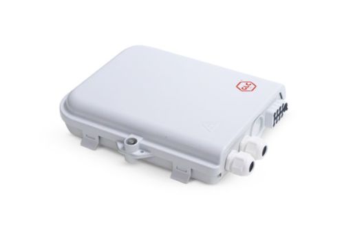 CAJA NAP EXTERIOR FTTH 2X8 GLC-FDB-002-01 (+ 1 splitter 1x8 conect. SC/APC + 9 adapt. SC/APC) BLANCA FIBRA OPTICA ODF