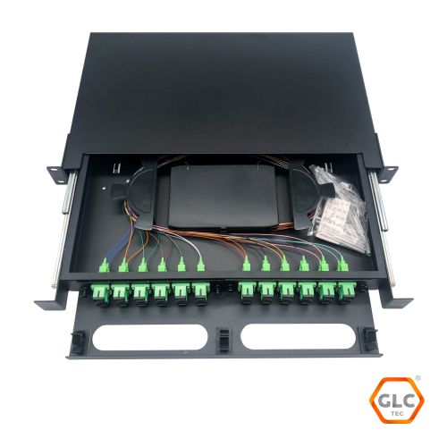 BANDEJA ODF GLC-BANFO-SCAPC-001 RACK FO CON ADAPTADOR SC/APC Y PIGTAIL SCAPC X24  FIBRA OPTICA · Imagen 3