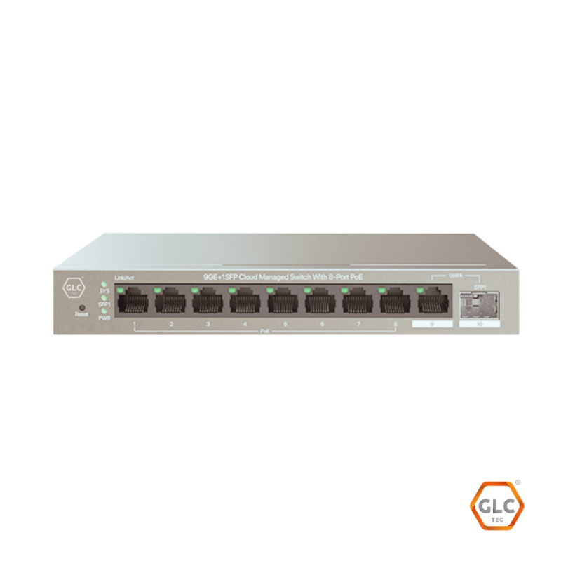 SWITCH GLC-G6310PF-8-120W 8 PUERTOS POE | 1 PUERTO UPLINK | 1 PUERTO SFP GIGA ADMINISTRABLE GLCFI · Imagen 2