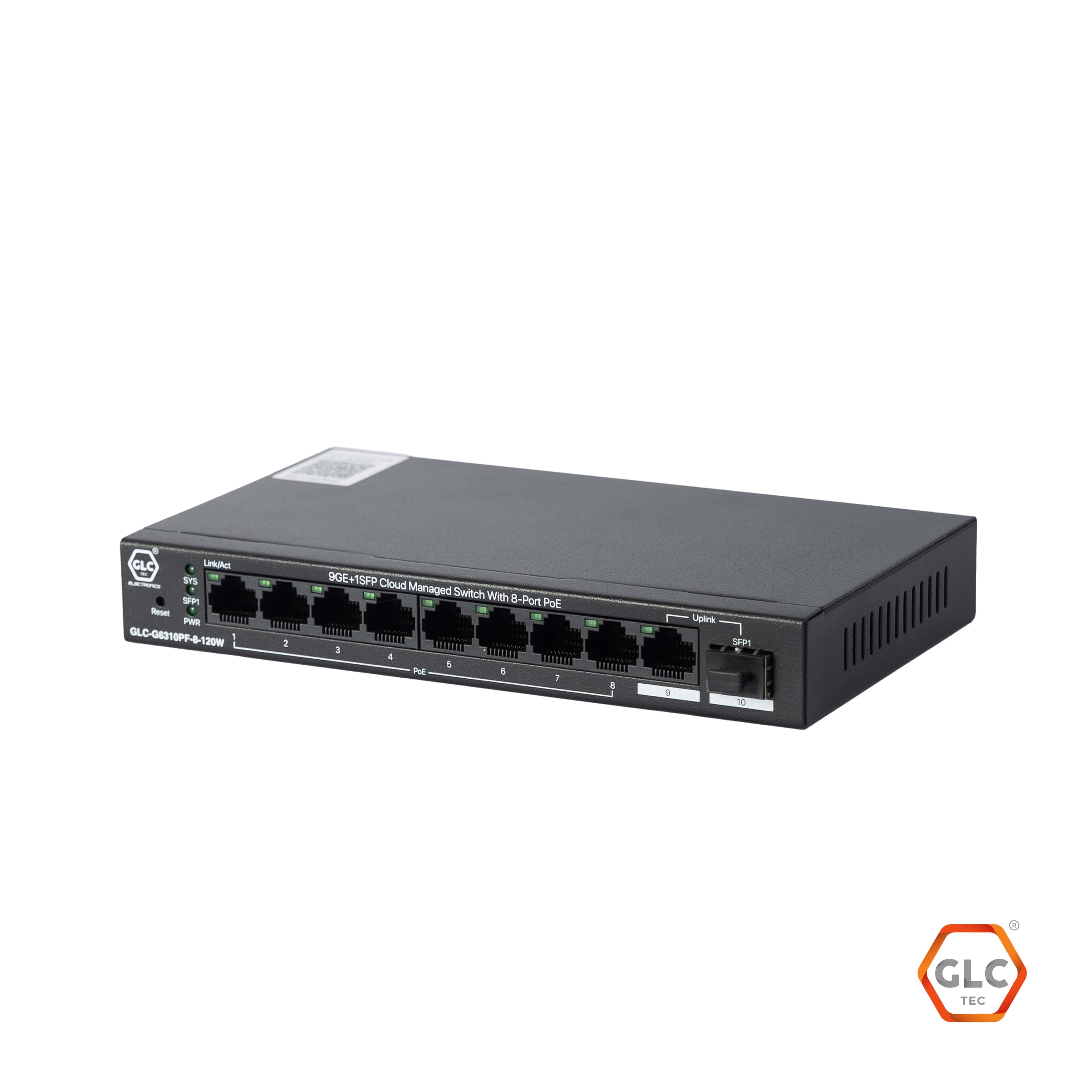 SWITCH GLC-G6310PF-8-120W  8 PUERTOS POE | 1 PUERTO UPLINK | 1 PUERTO SFP GIGA  ADMINISTRABLE GLCFI