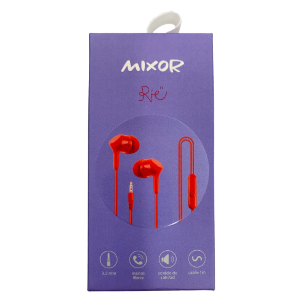 AURICULAR MANOS LIBRES MIXOR RIE ROJO